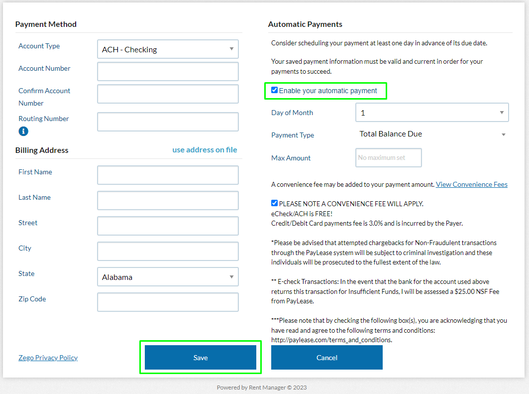 Instructions For Tenant Login Autopay 7 Storage