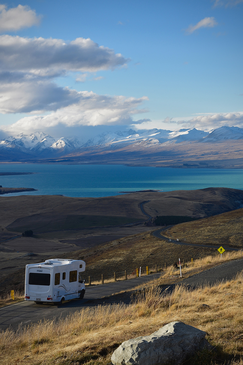 RV driving in rural area